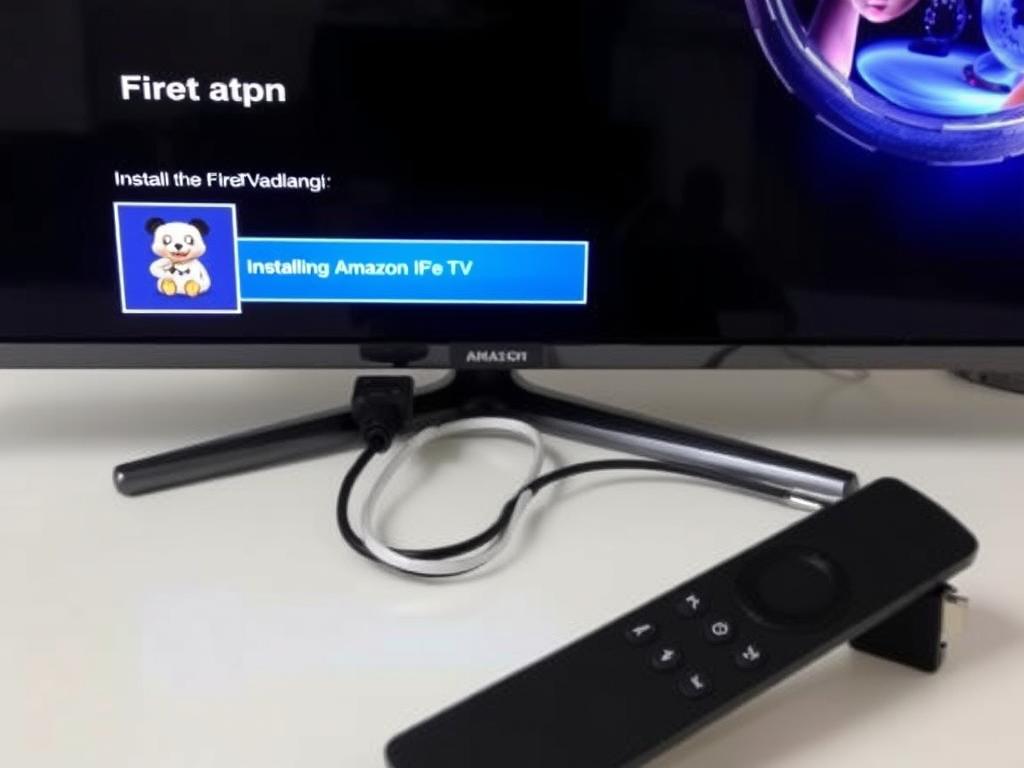 Amazon Fire TV Stick with IPTV app installation process