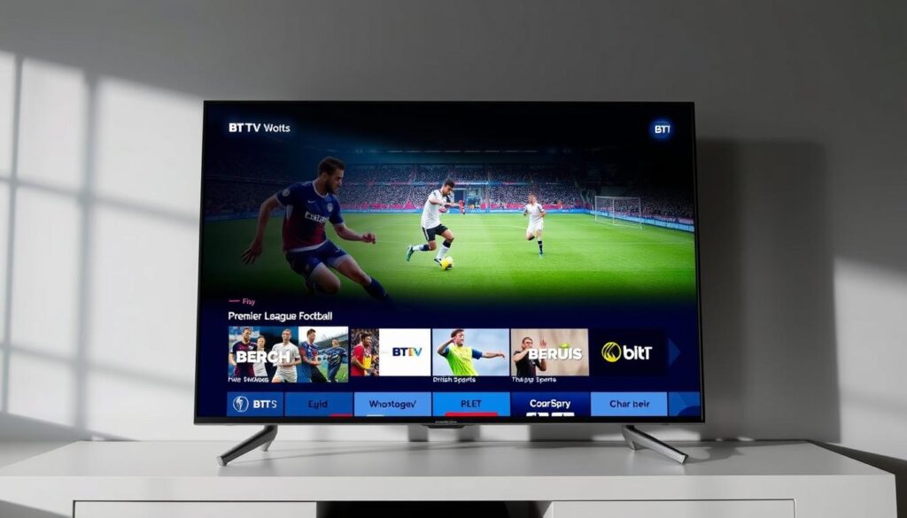 BT TV IPTV UK interface showing sports content