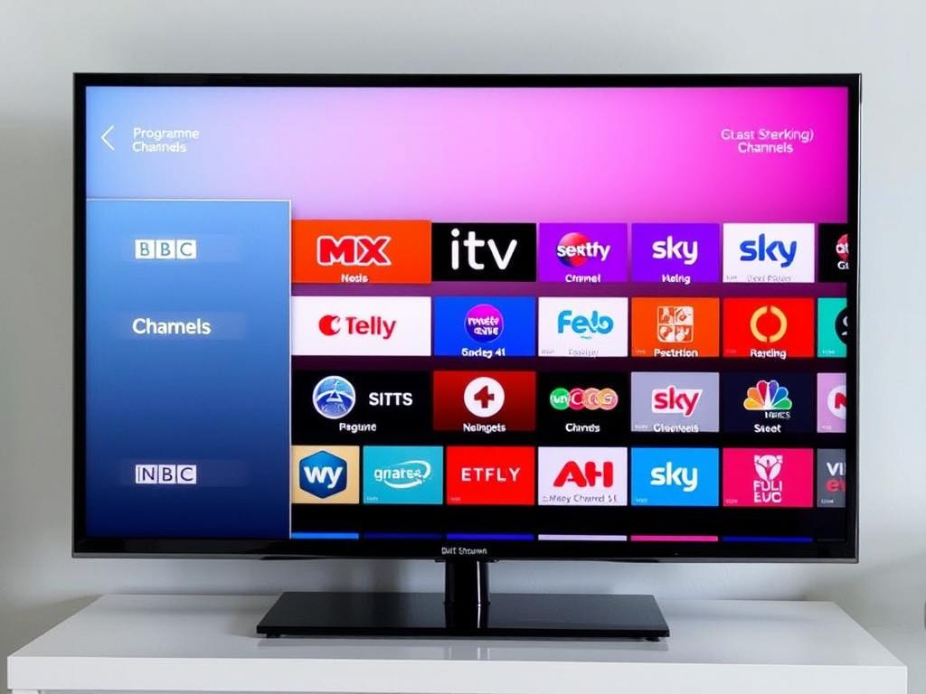 BritStream IPTV interface showing UK channels and electronic program guide
