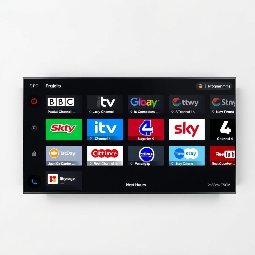 British IPTV electronic programme guide showing schedule of UK channels