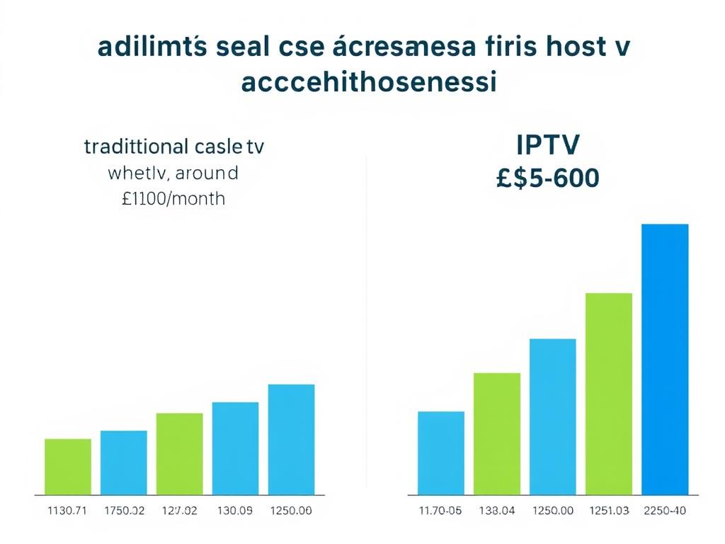 Cost comparison chart between traditional cable TV and IPTV subscription services