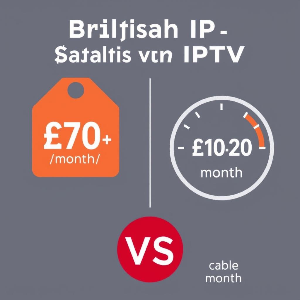 Cost savings illustration comparing British IPTV to traditional TV services
