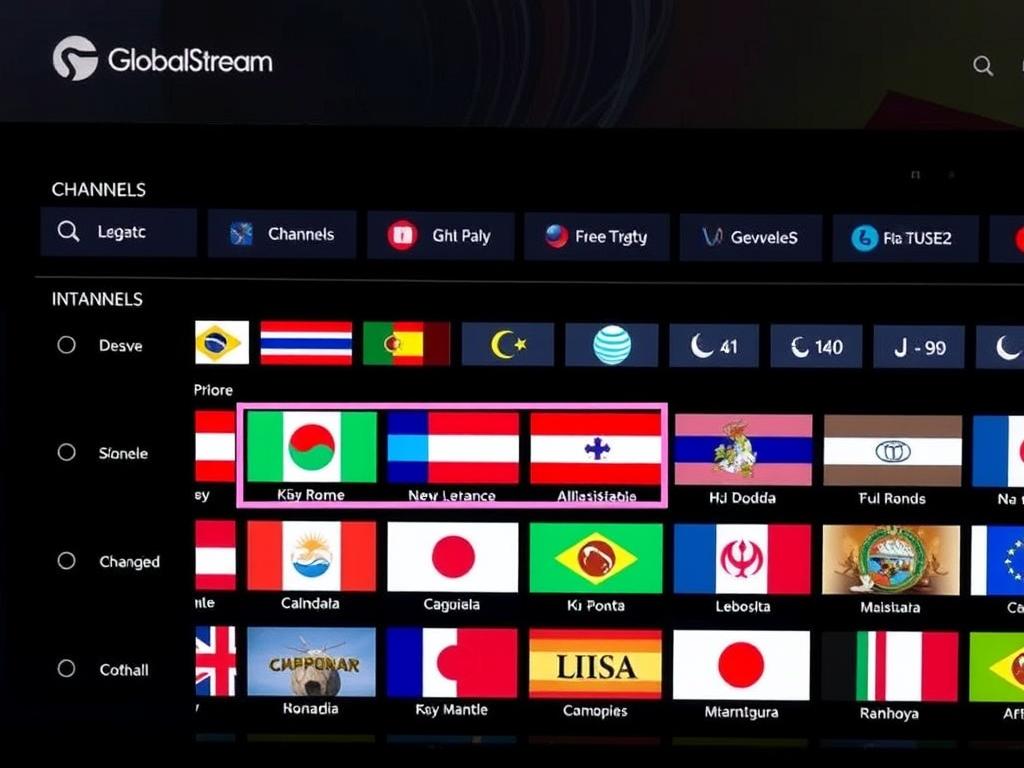 GlobalStream UK IPTV showing international channels