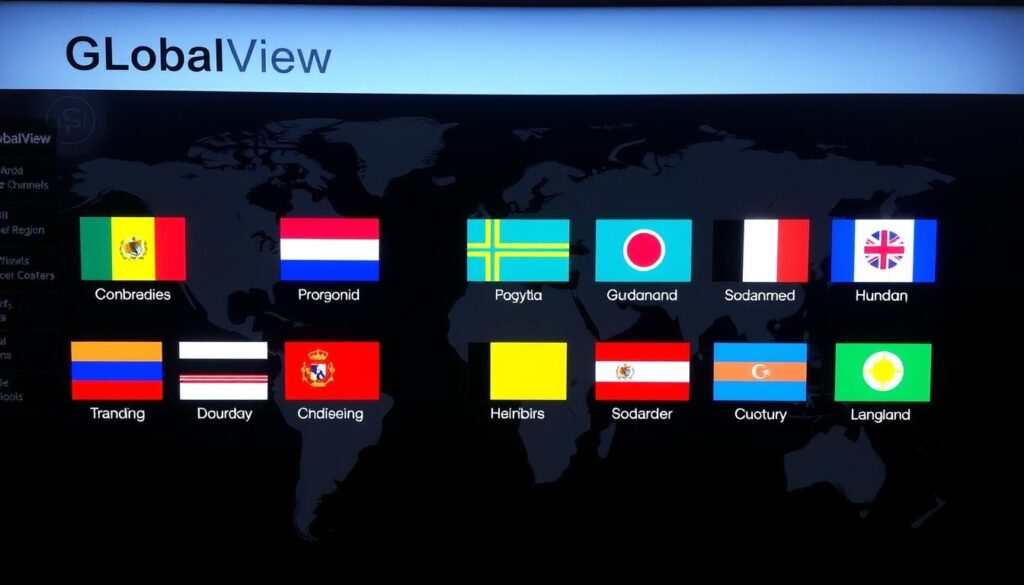 GlobalView IPTV subscription showing international channel selection