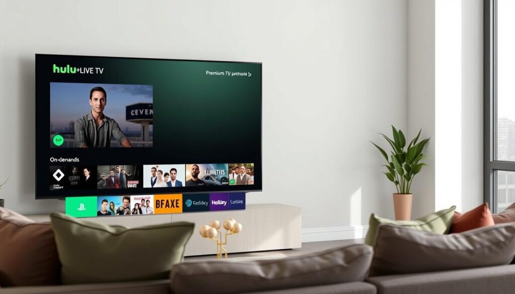 Hulu + Live TV interface showing combination of live channels and on-demand content from the best IPTV service