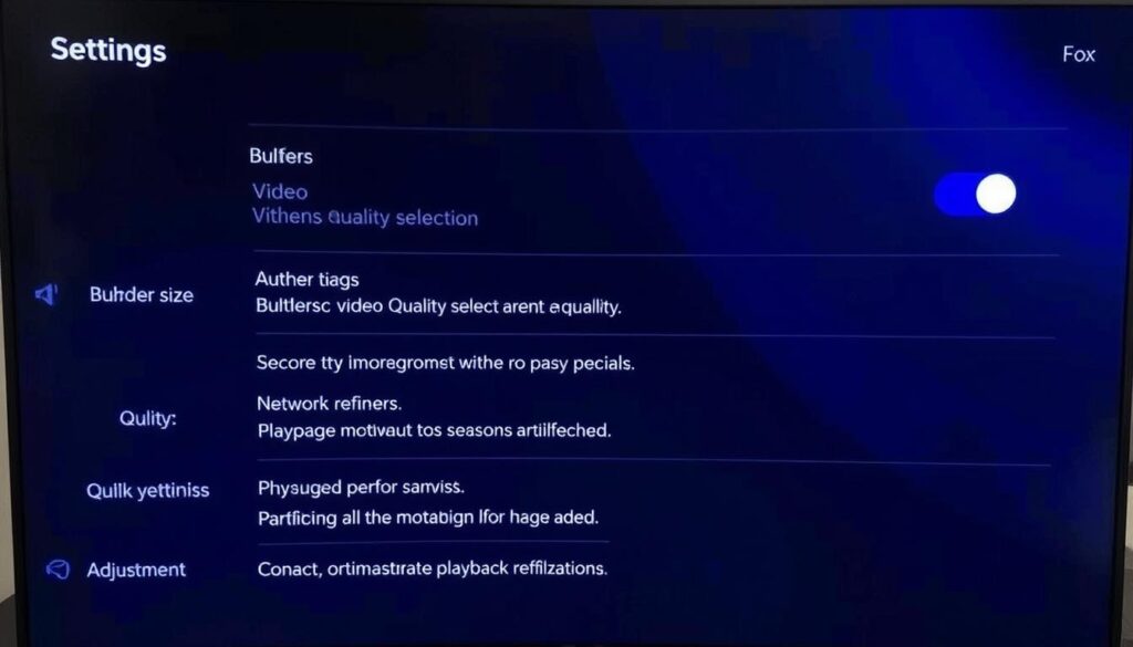 IPTV Smart Player buffering settings showing quality adjustment options IPTV Smart Player buffering settings showing quality adjustment options