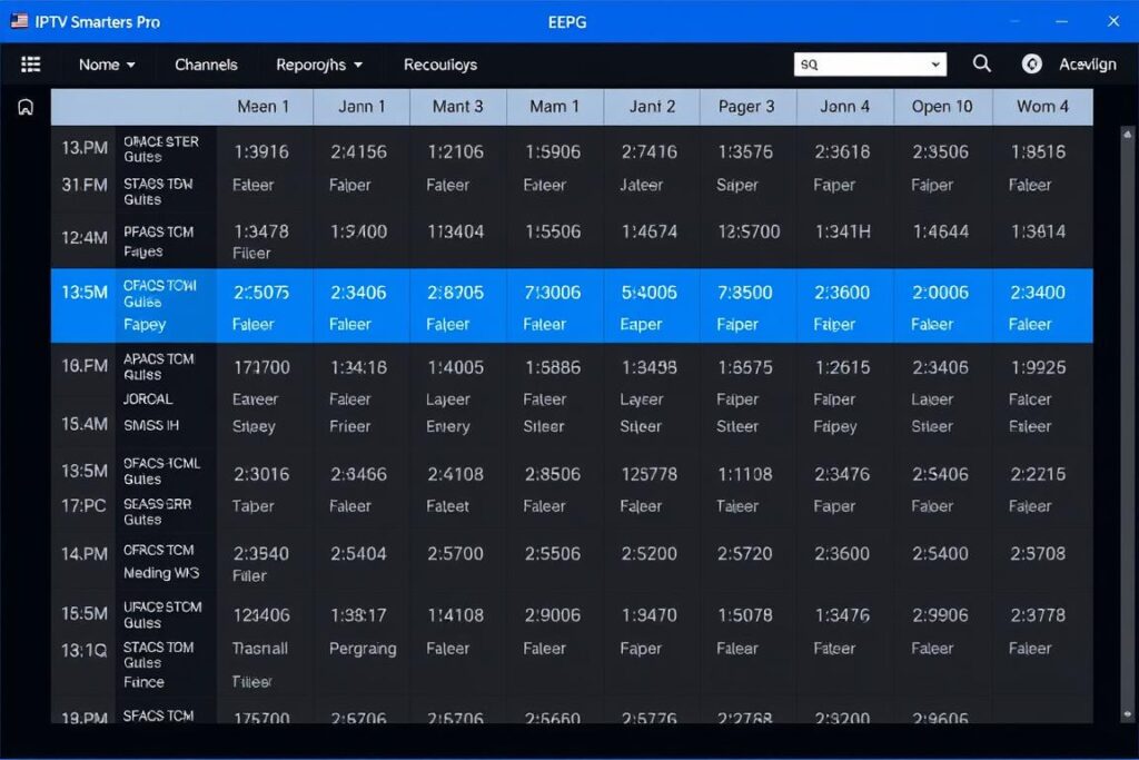IPTV Smarters Pro EPG (Electronic Program Guide) interface IPTV Smarters Pro EPG (Electronic Program Guide) interface