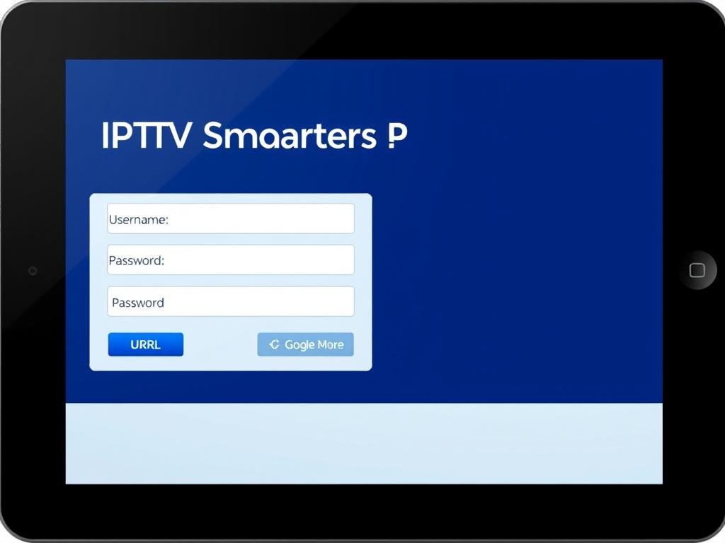 IPTV Smarters Pro login screen showing username and password fields IPTV Smarters Pro login screen showing username and password fields