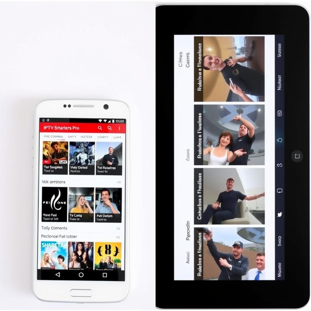 IPTV Smarters Pro running on Android smartphone and tablet IPTV Smarters Pro running on Android smartphone and tablet
