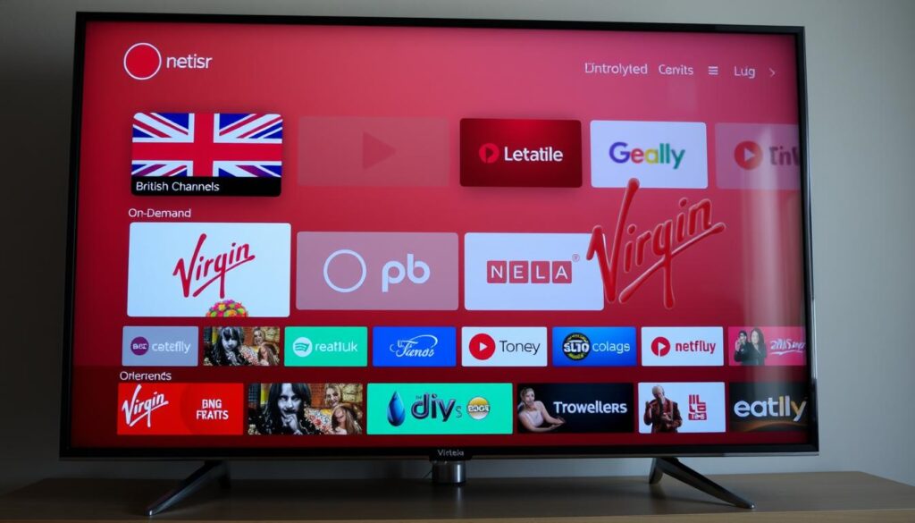 IPTV UK service from Virgin Media showing interface
