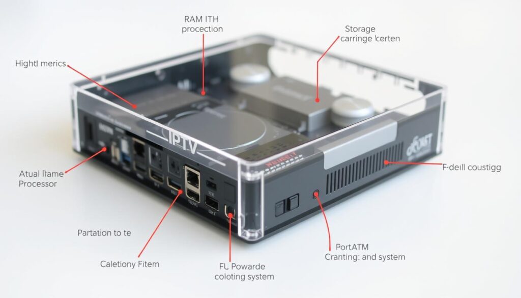 IPTV box with key components labeled IPTV box with key components labeled
