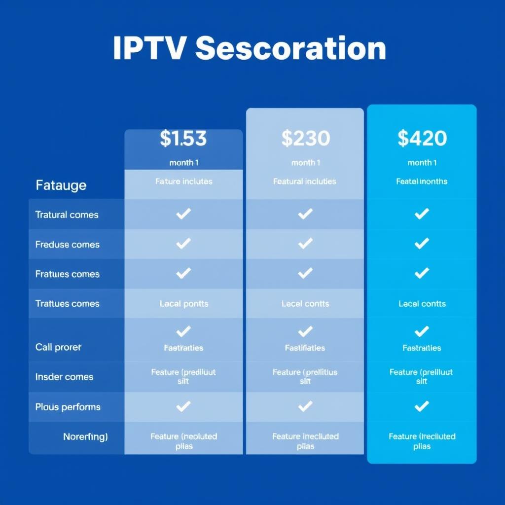IPTV subscription pricing comparison chart