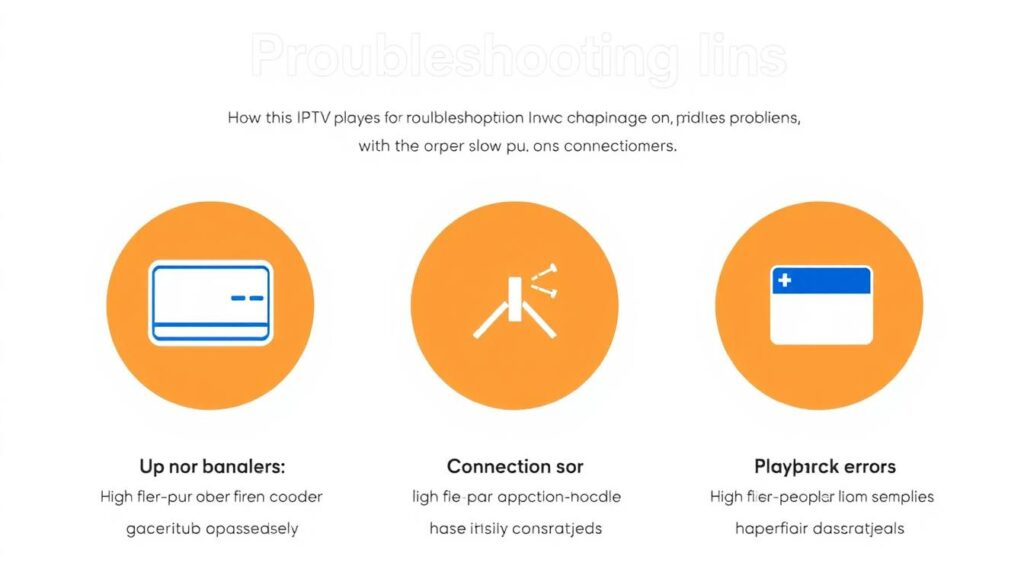 IPTV troubleshooting guide showing buffering, connection and playback issues IPTV troubleshooting guide showing buffering, connection and playback issues