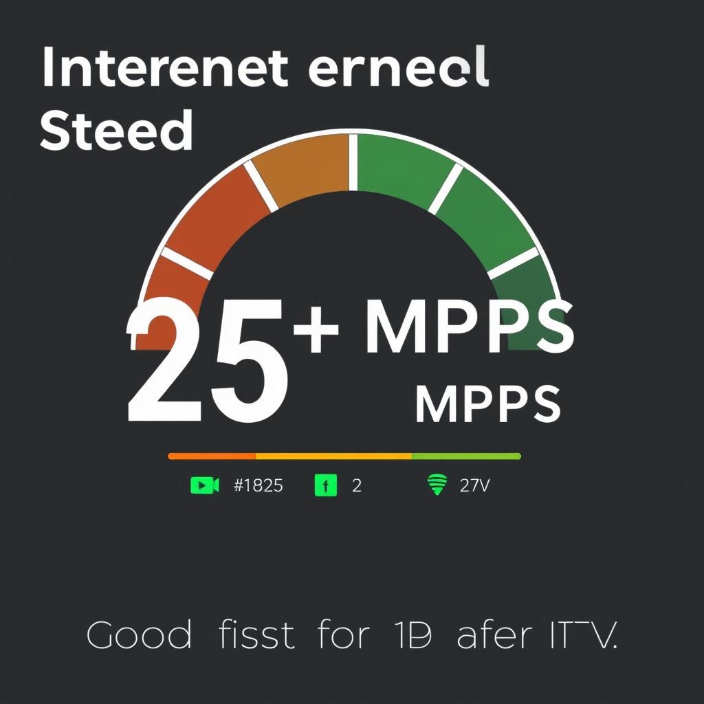 Internet speed test showing bandwidth suitable for IPTV streaming