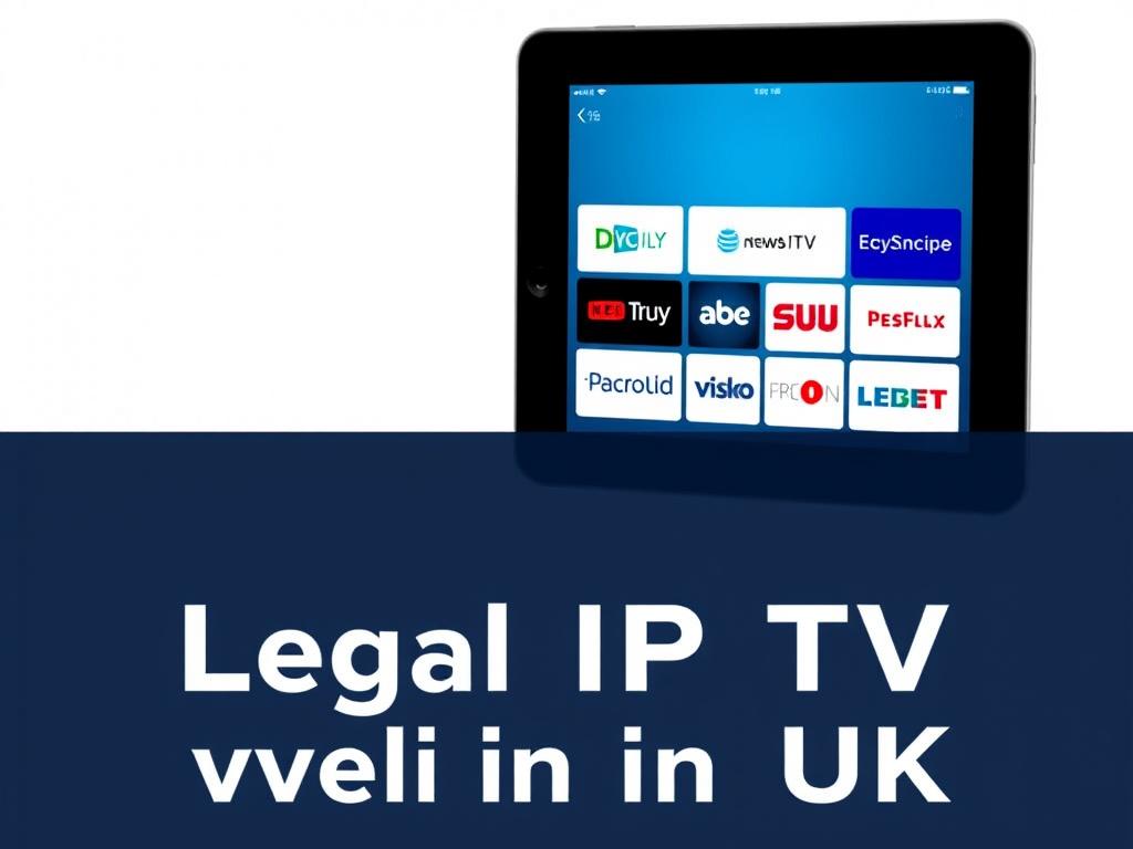 Legal IPTV UK services displayed on a tablet with official logos