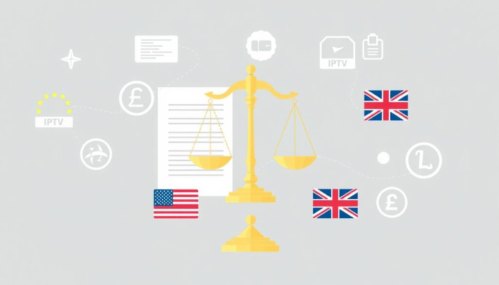 Legal considerations for IPTV apps showing regional regulations and copyright issues