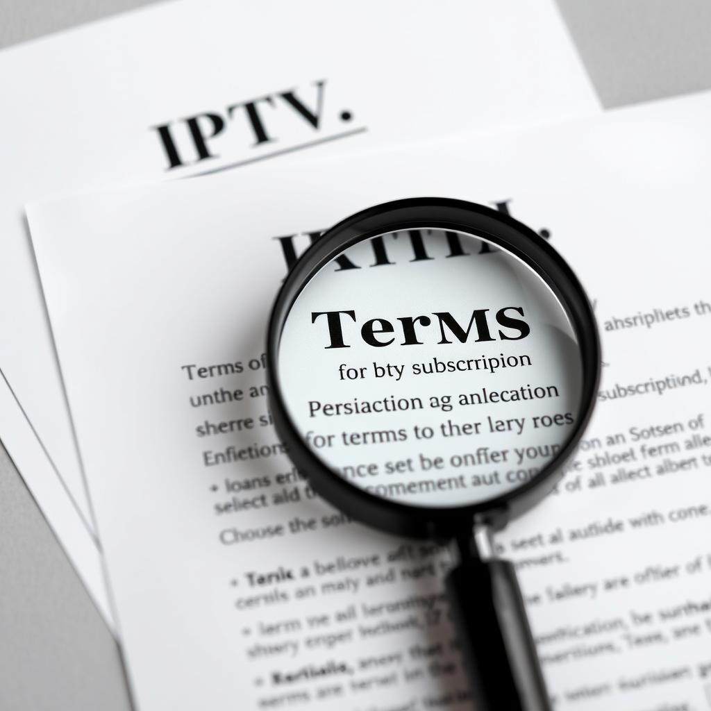 Legal document representing legitimate IPTV service terms