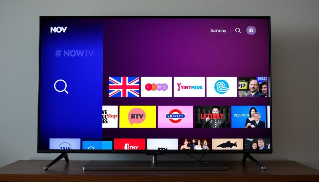 NOW TV IPTV UK service interface showing British channels