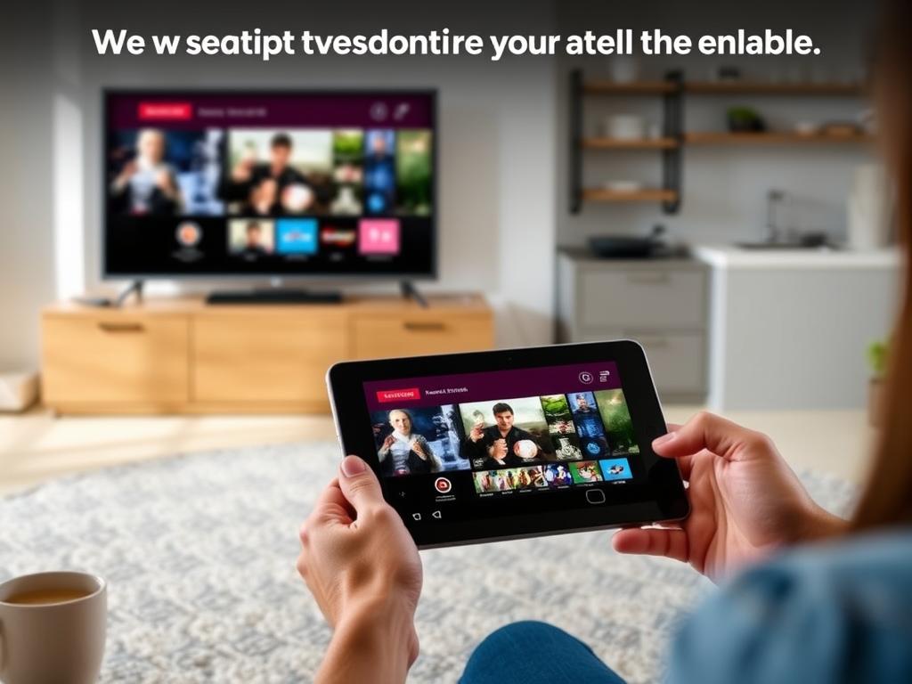 Person watching IPTV content across multiple devices