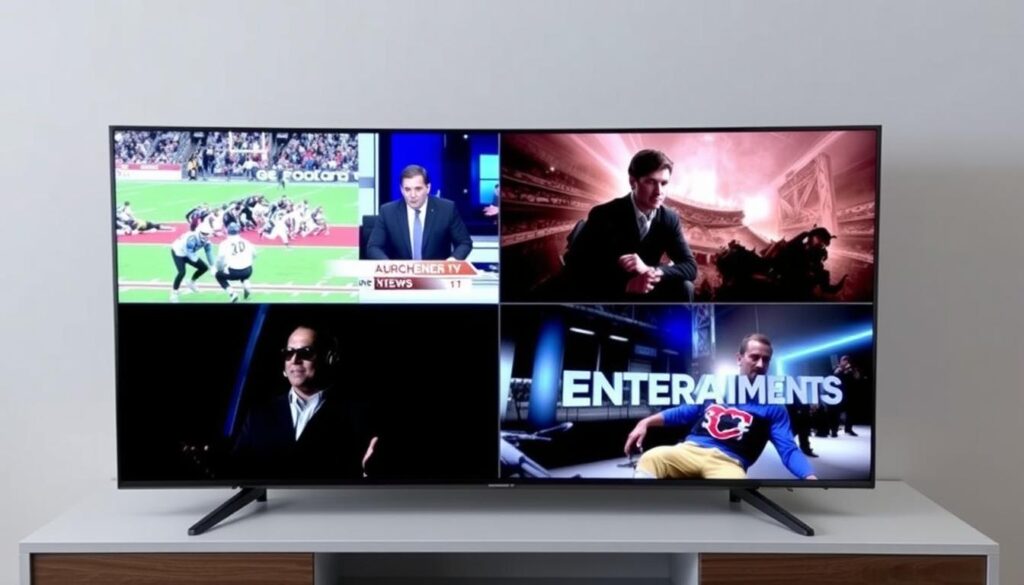 TiviMate multi-view mode with four channels playing simultaneously TiviMate multi-view mode with four channels playing simultaneously