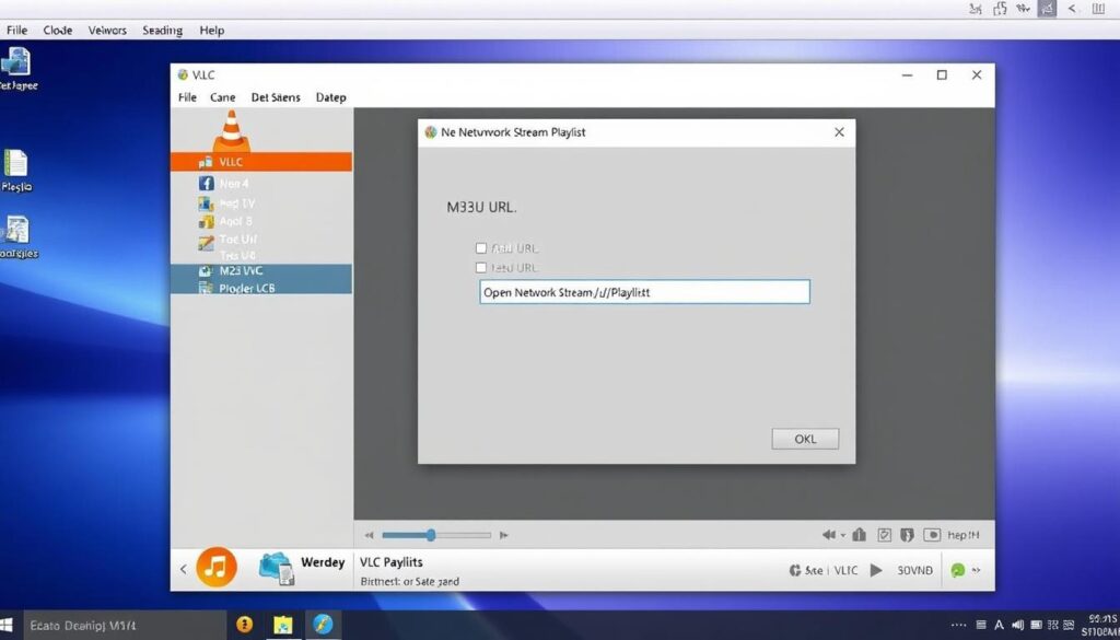 VLC Media Player showing IPTV playlist being loaded VLC Media Player showing IPTV playlist being loaded
