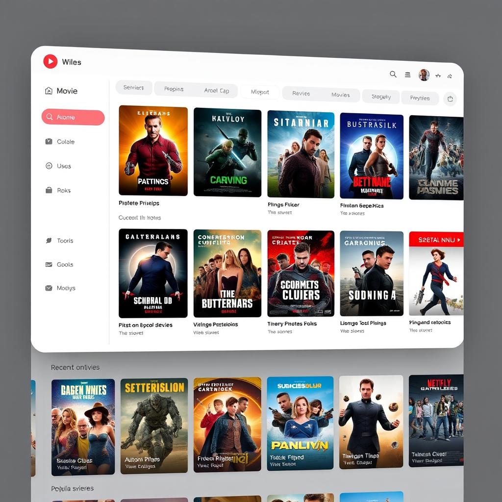 Video on demand library showing movies and TV shows
