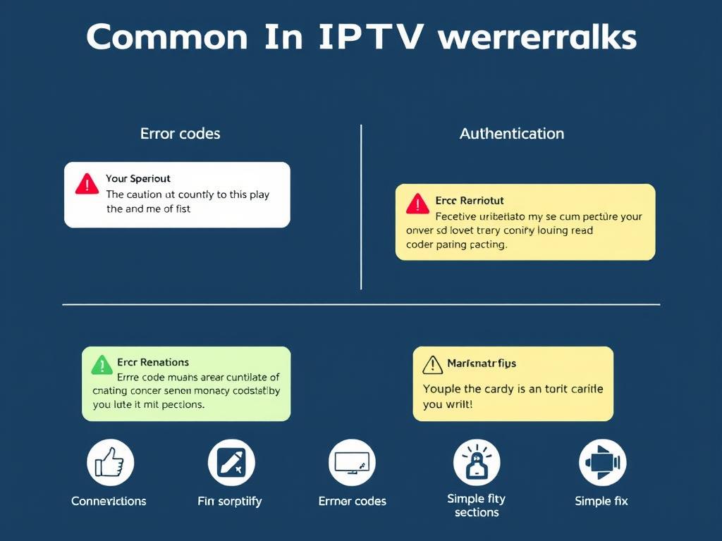 Diagram showing common IPTV connection errors and fixes Diagram showing common IPTV connection errors and fixes