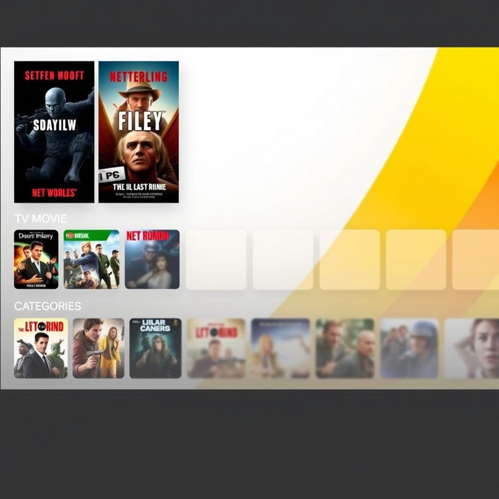 On-demand IPTV subscription content library showing movies and TV series On-demand IPTV subscription content library showing movies and TV series