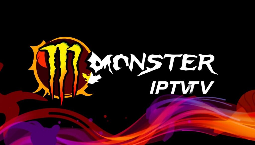 Generate an image of Monster IPTV's logo with a sports theme Generate an image of Monster IPTV's logo with a sports theme