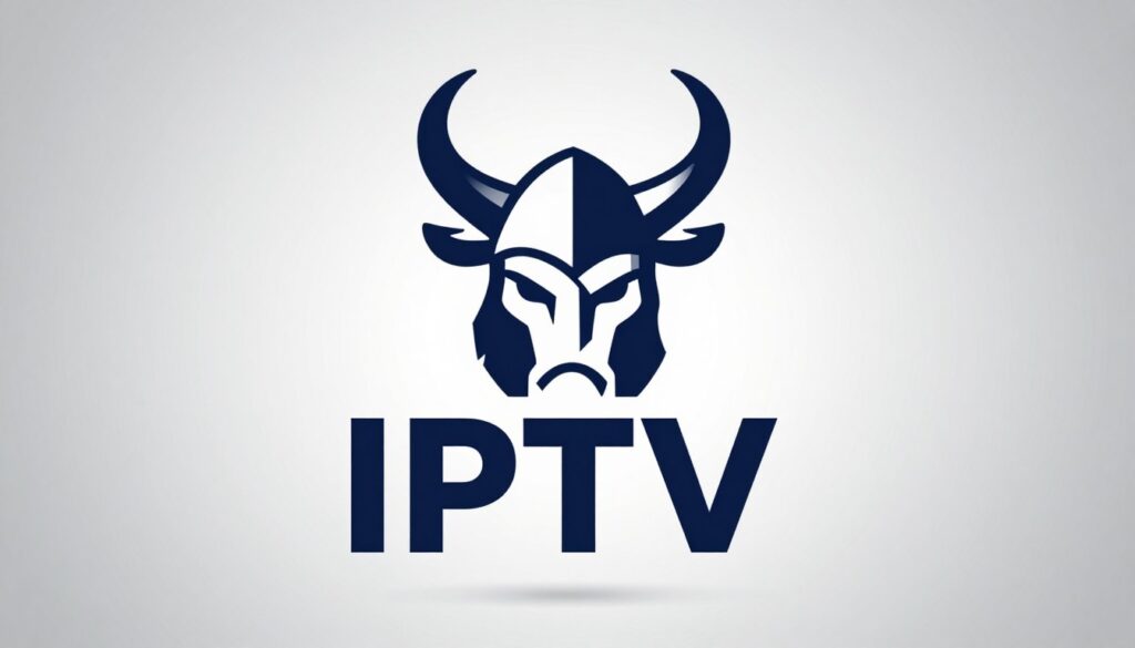 Generate an image of a Viking IPTV logo with a sleek, modern design. Generate an image of a Viking IPTV logo with a sleek, modern design.