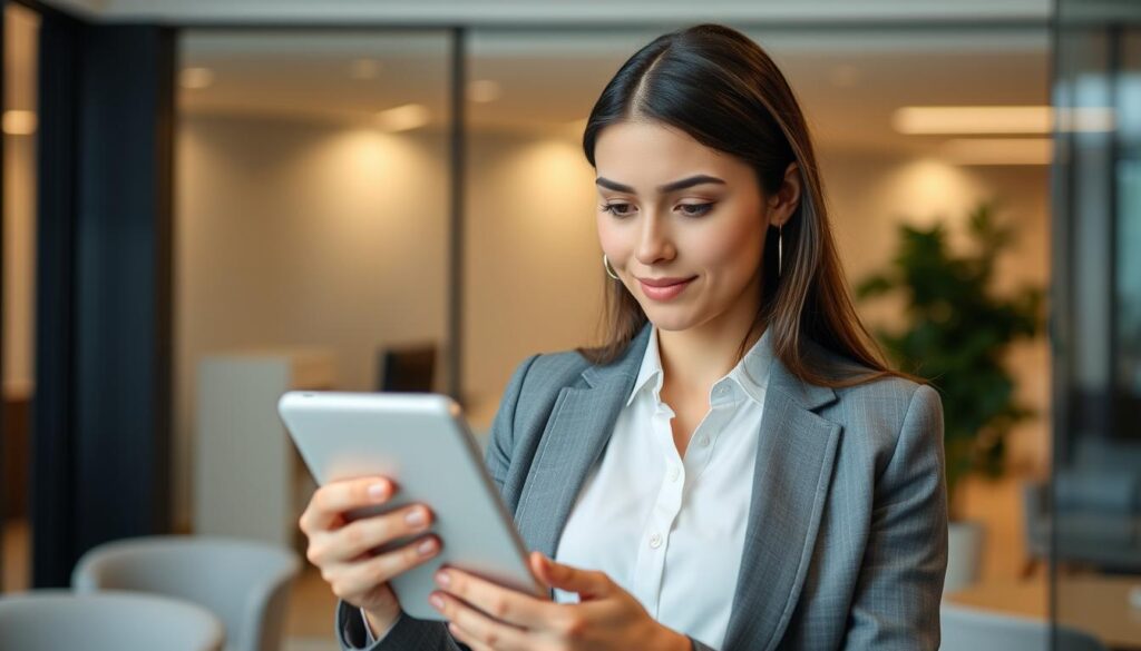 Generate an image of a person setting up IPTV Main on their device Generate an image of a person setting up IPTV Main on their device