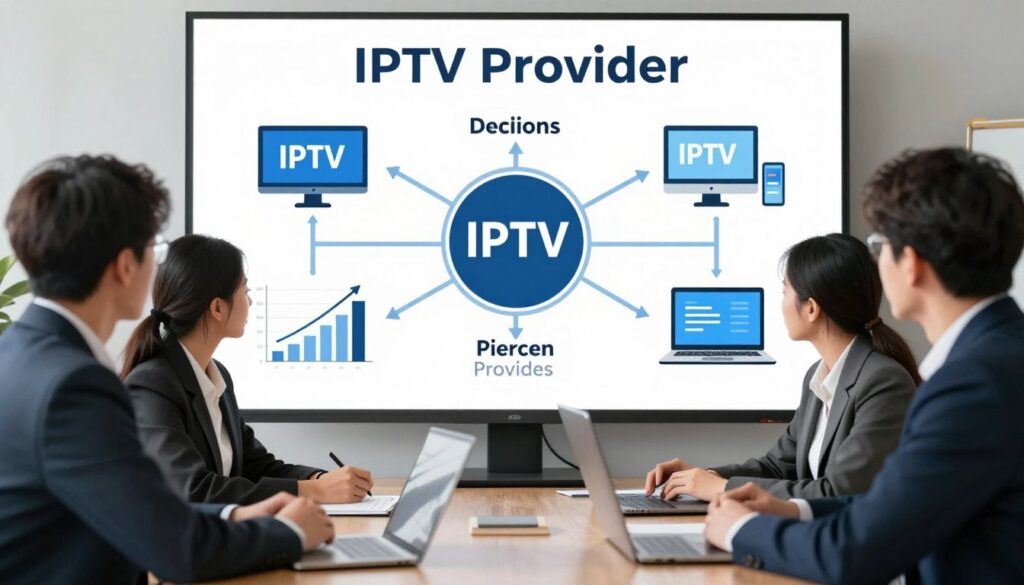 Generate an image representing the concept of choosing the right IPTV provider Generate an image representing the concept of choosing the right IPTV provider