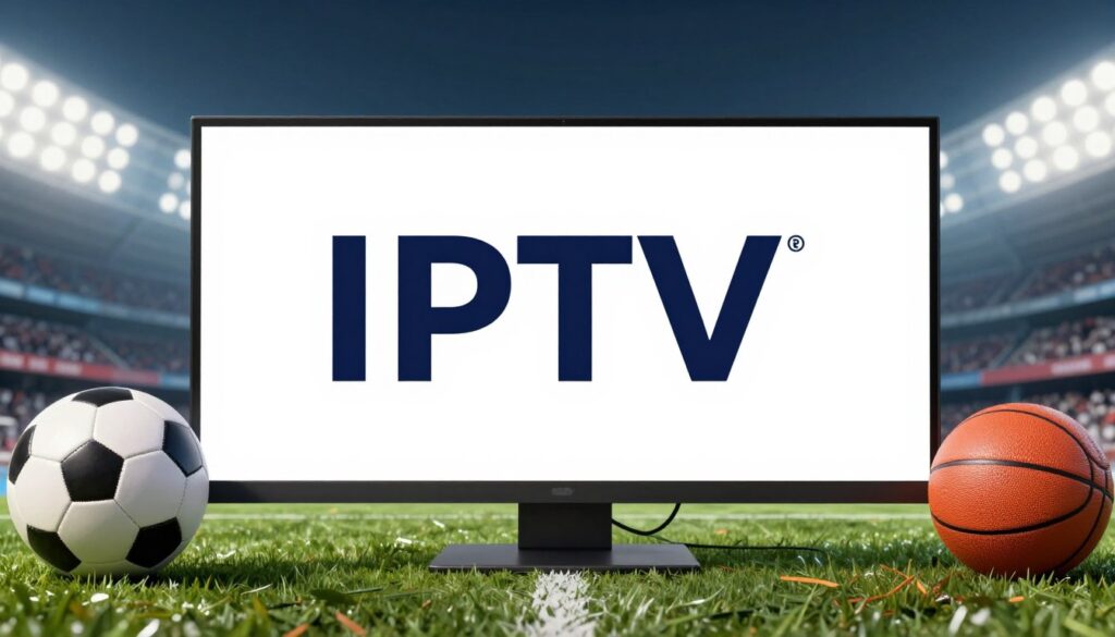 Generate an image symbolising Monster IPTV with an emphasis on sports content. Generate an image symbolising Monster IPTV with an emphasis on sports content.