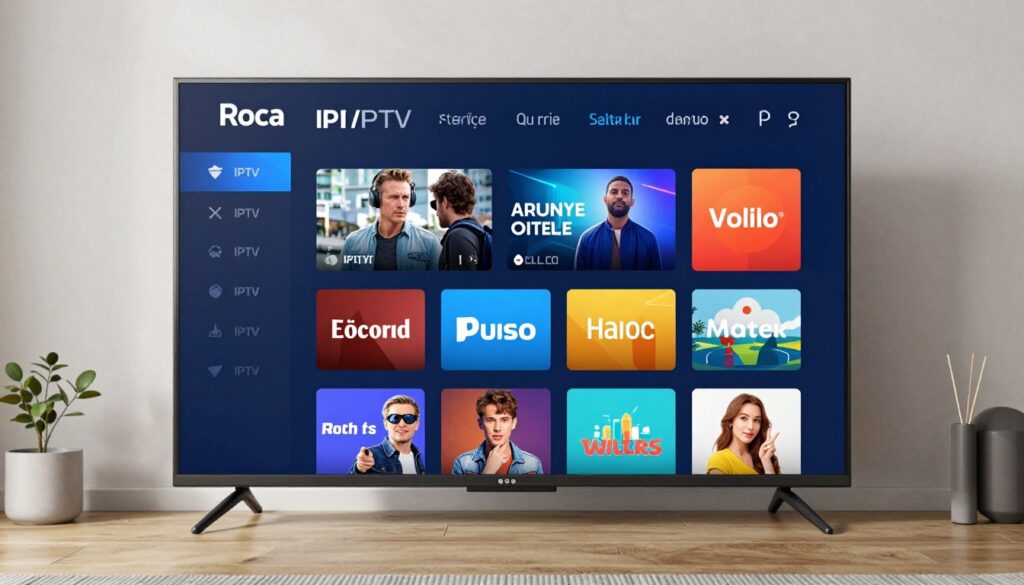 Image of Roca IPTV interface on a smart TV