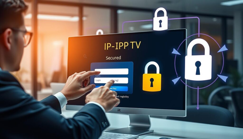 An image representing a secure IPTV login process