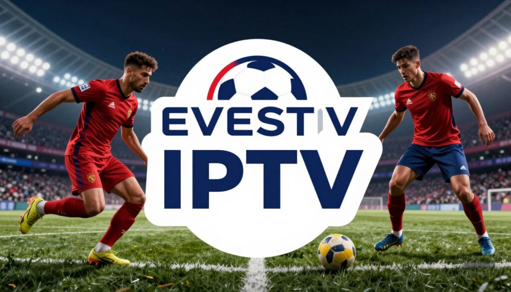 EVESTV IPTV logo with sports highlights