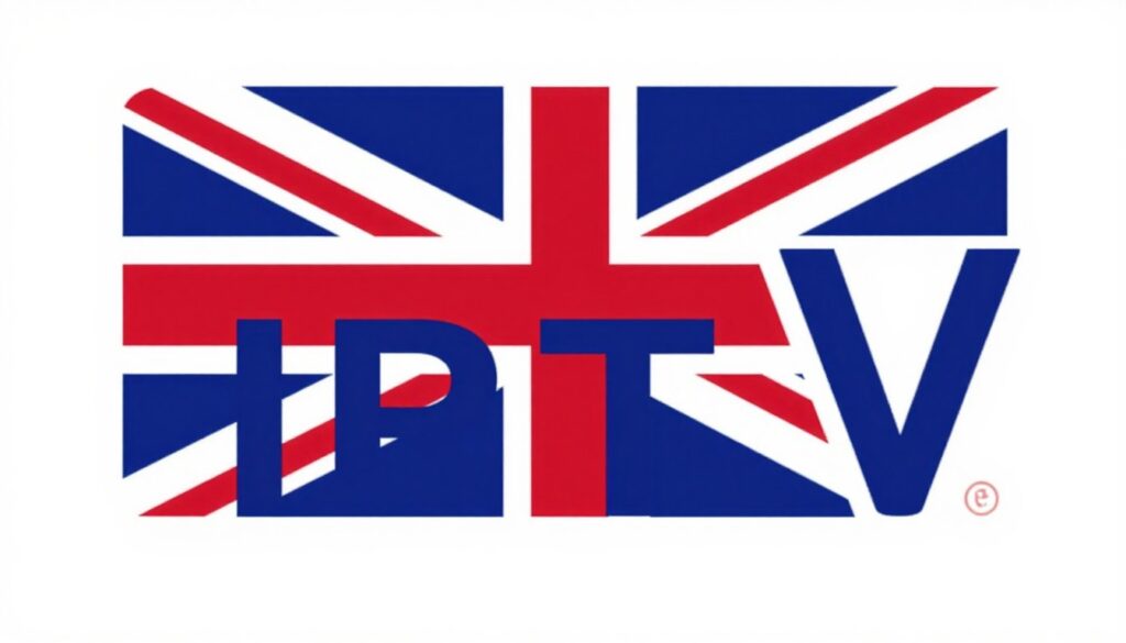 Generate an image of a British IPTV logo with a focus on UK content Generate an image of a British IPTV logo with a focus on UK content