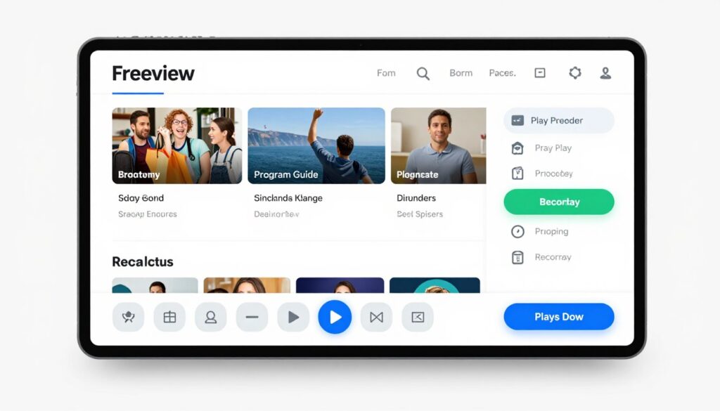 Generate an image of a Freeview Play recorder interface