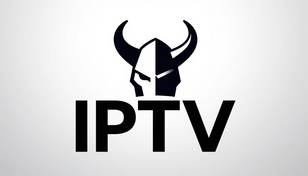 Generate an image of a Viking IPTV logo with a sleek, modern design.