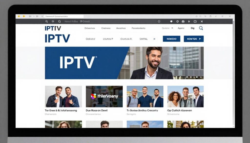 Generate an image of an Xtreme HD IPTV subscription page on a computer, highlighting the service's key features.