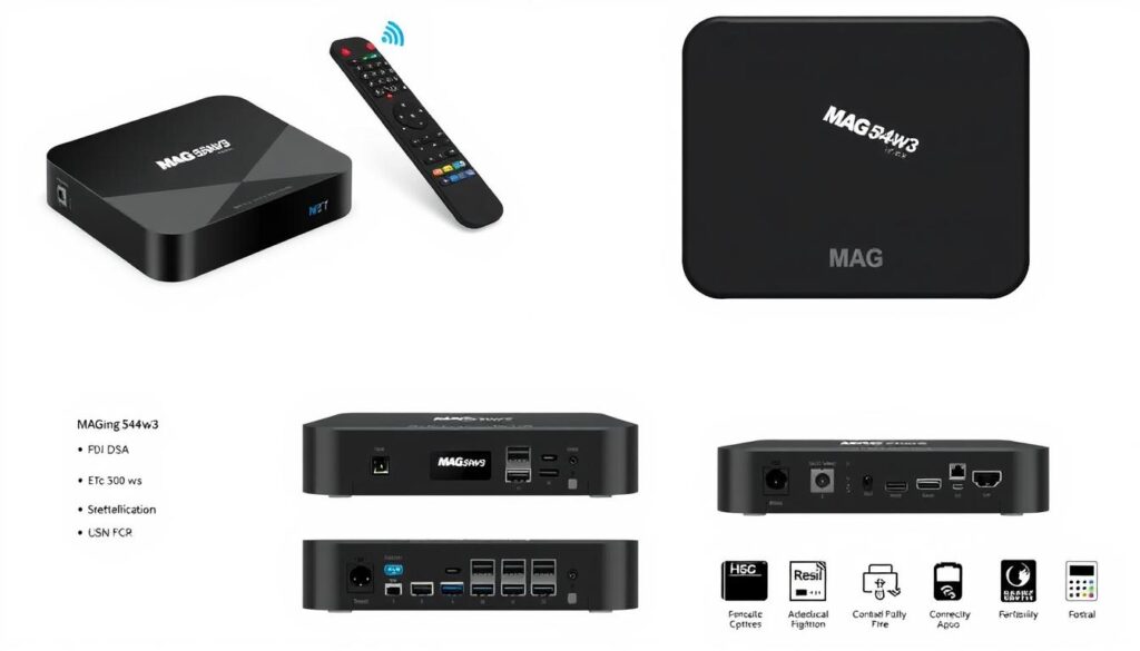 Generate an image of the MAG 544w3 IPTV box