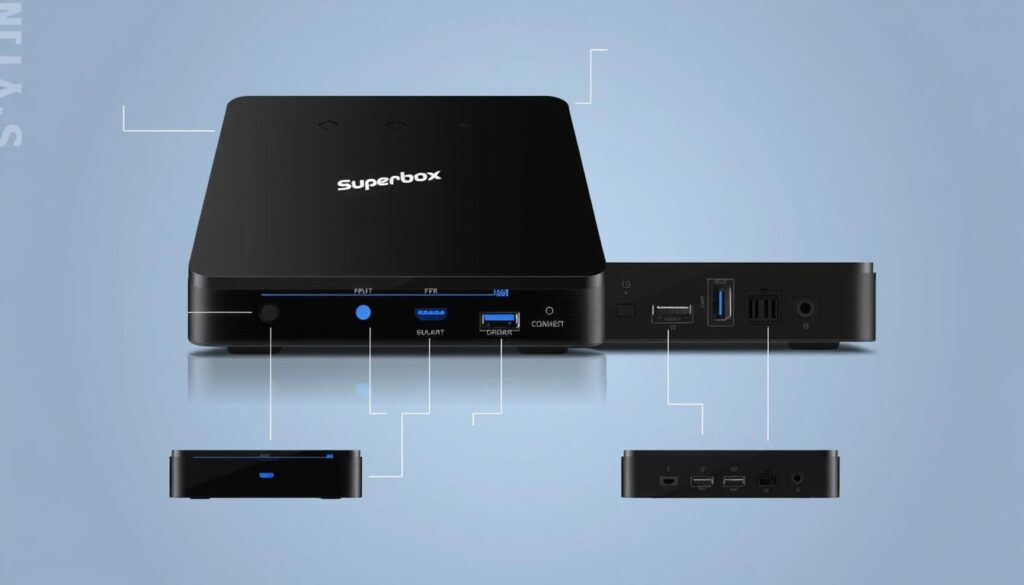 Generate an image of the SuperBox S7 Max IPTV box