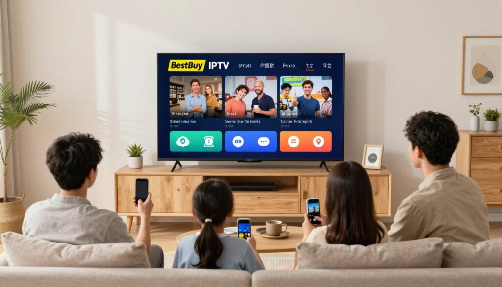 Generate an image representing BestBuy IPTV's affordable and quality service