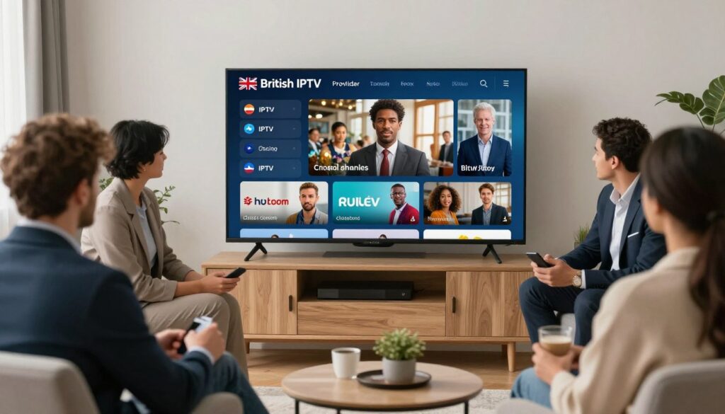 Generate an image representing British IPTV's service and features