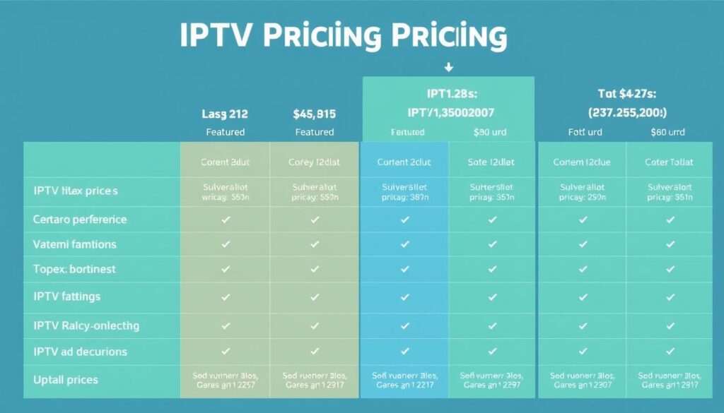 Generate an image representing IPTV pricing comparison