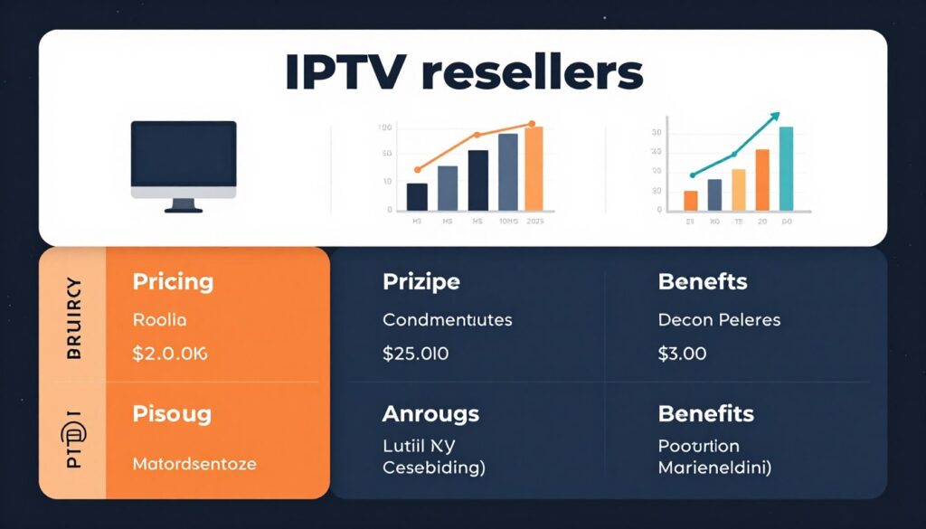 Generate an image representing IPTV reseller pricing plans comparison