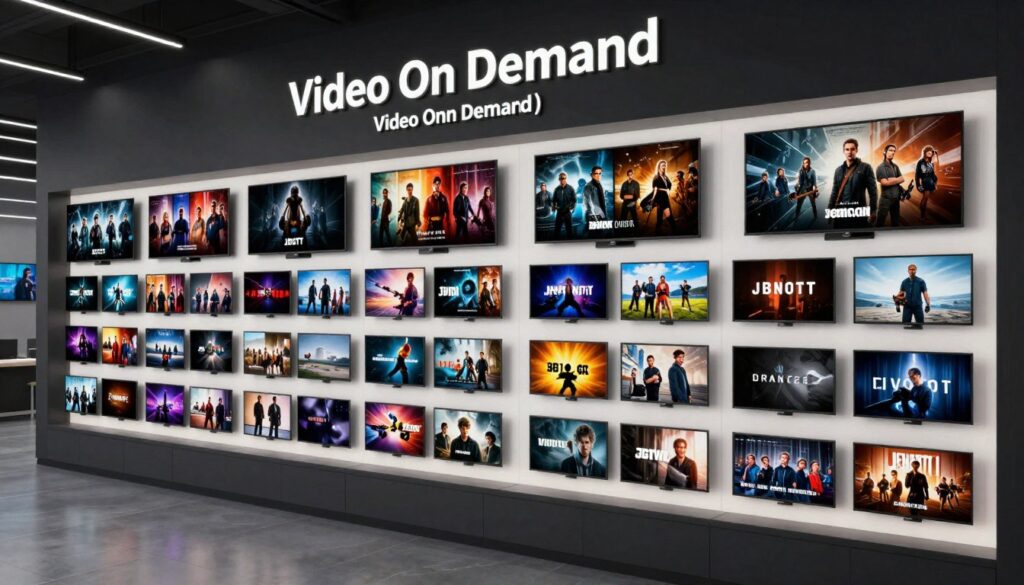 Generate an image representing JBNOTT's vast VOD library