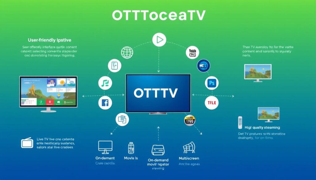 Generate an image representing OTTOcean's IPTV service features