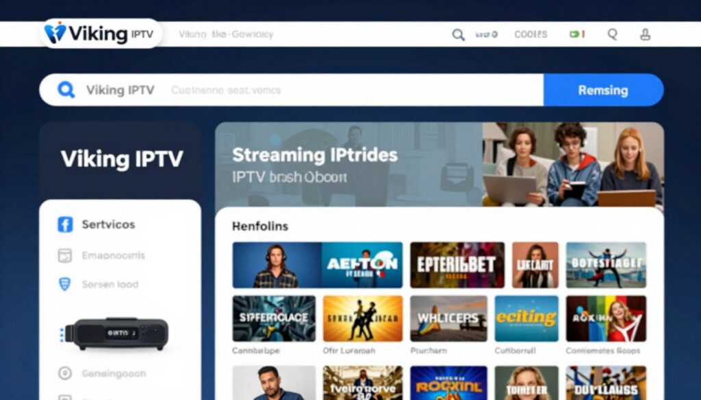Generate an image representing Viking IPTV's service and features