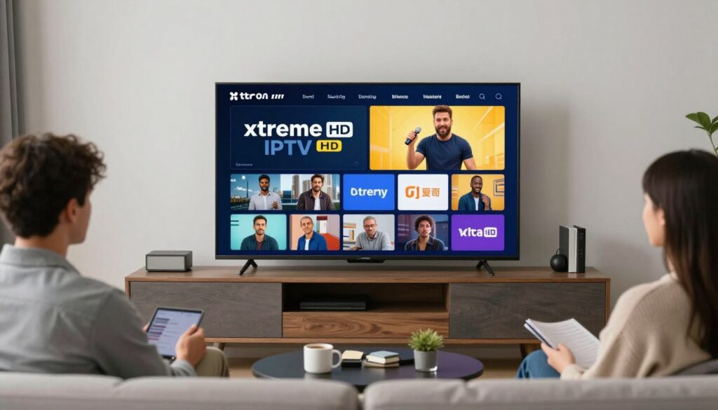 Generate an image representing Xtreme HD IPTV's high-definition streaming